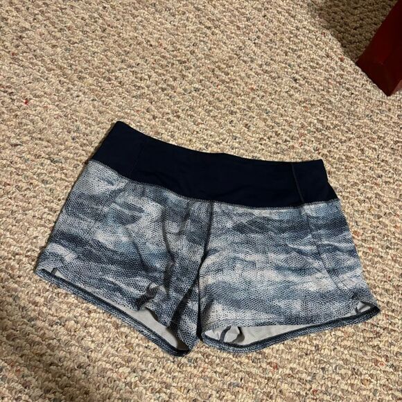 Lululemon Run Times Short II *4" Mesh Scape Multi / True Navy- Size 4 - Picture 5 of 10